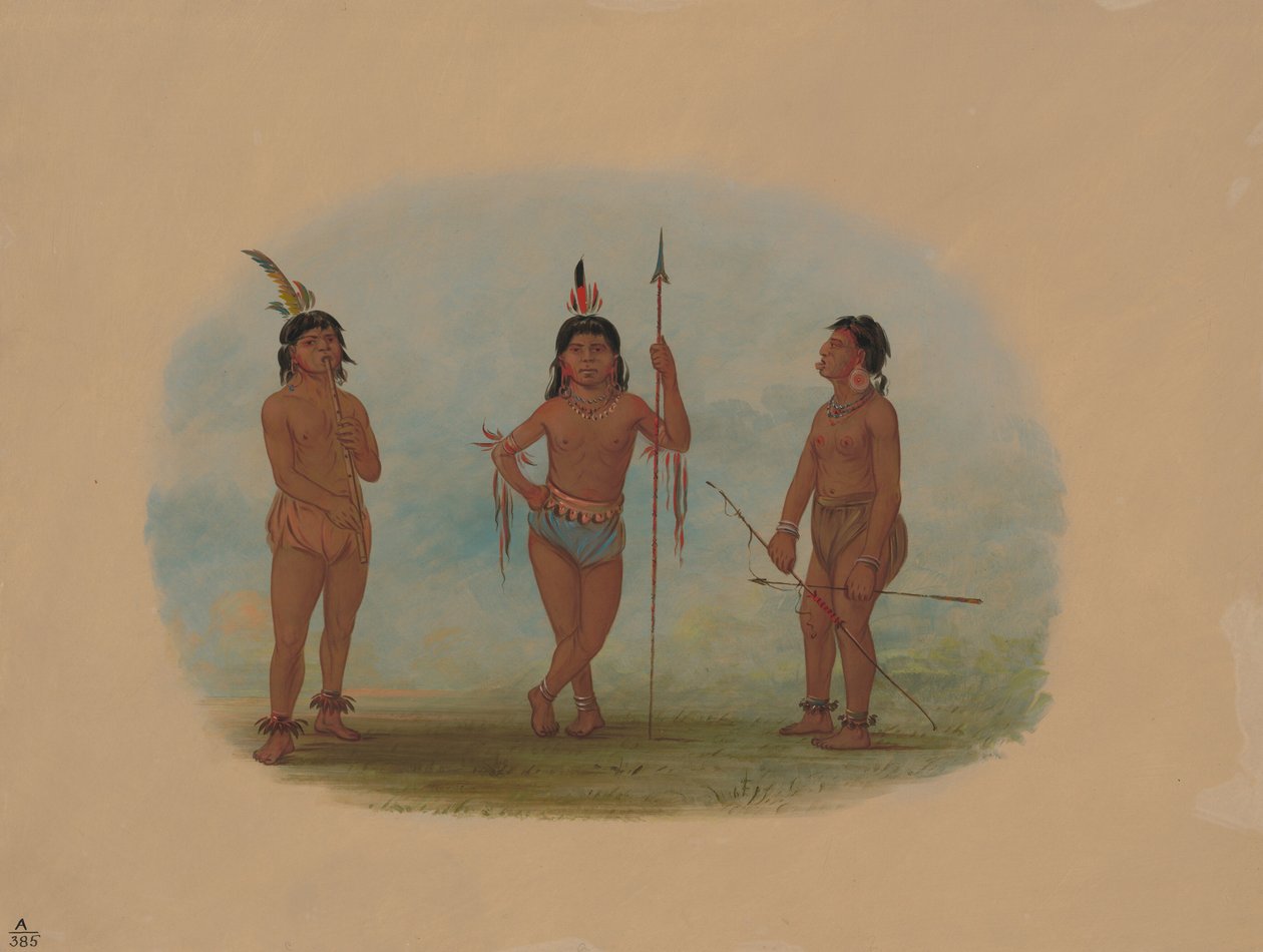 Drei junge Tobos-Männer, 1854-1869 von George Catlin