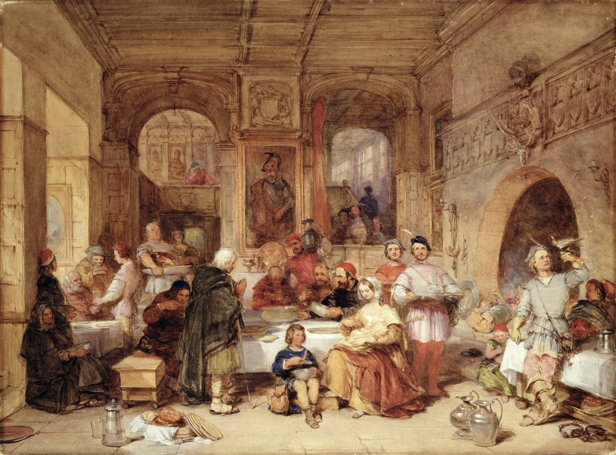 Abendessen in der Großen Halle von George Cattermole