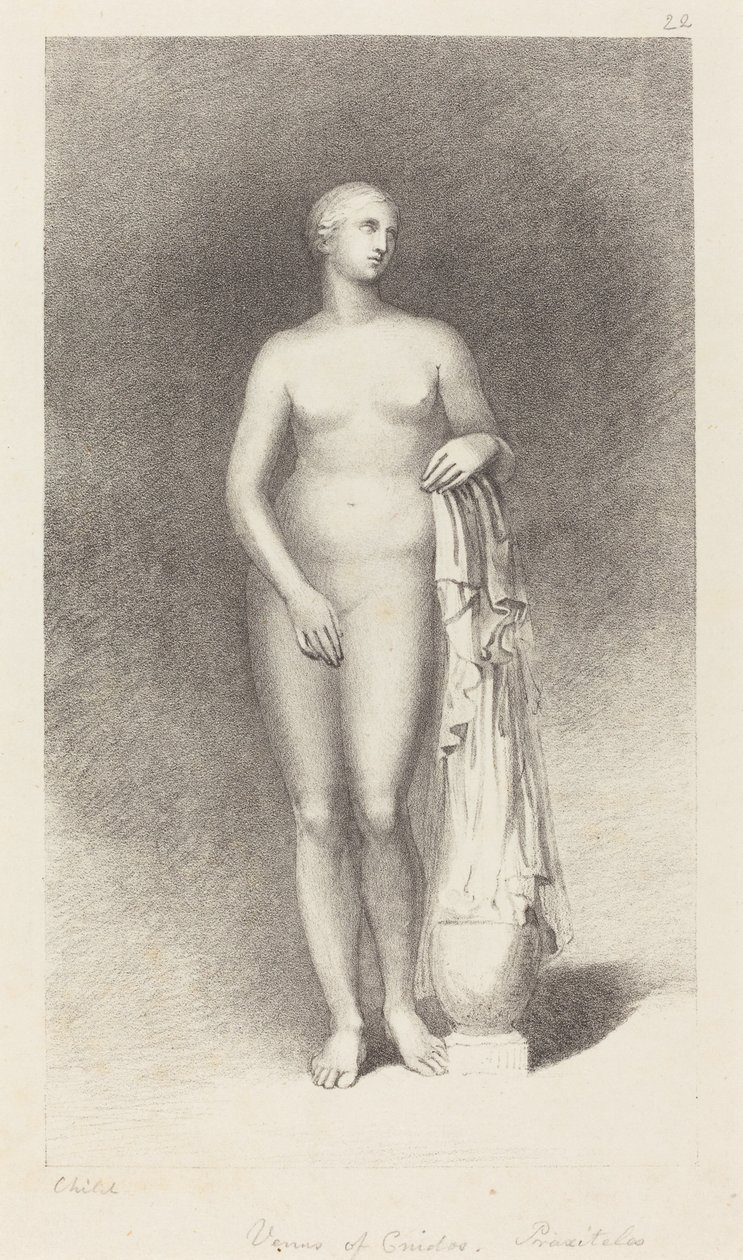 Venus von Knidos, von Praxiteles von George Childs after John Flaxman