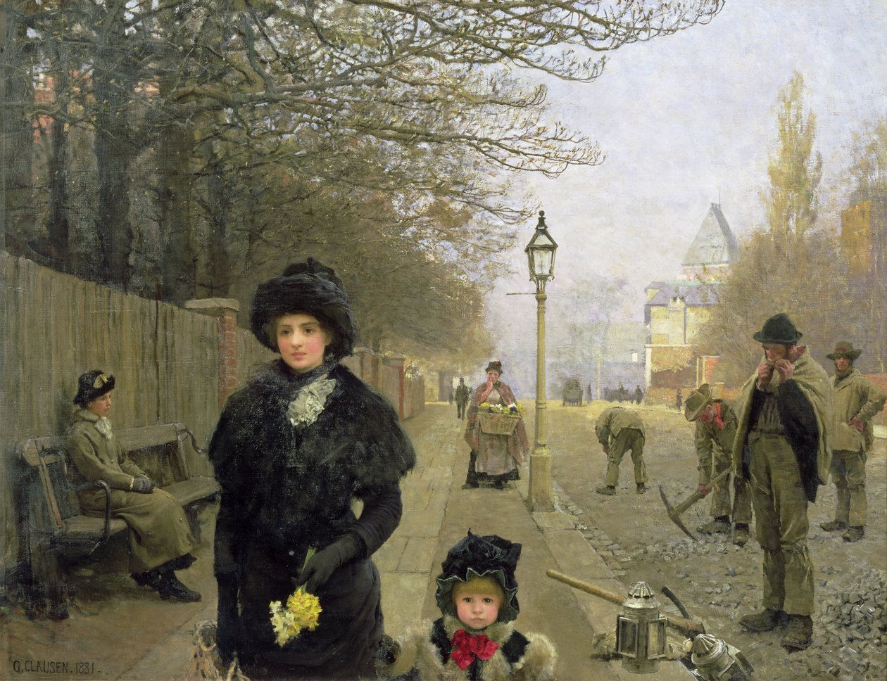 Ein Frühlingsmorgen, Haverstock Hill, 1881 von George Clausen