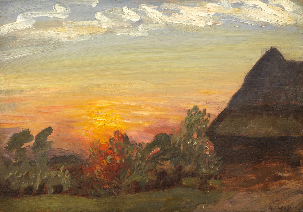 Duton Hill Sonnenuntergang, 1938 von George Clausen