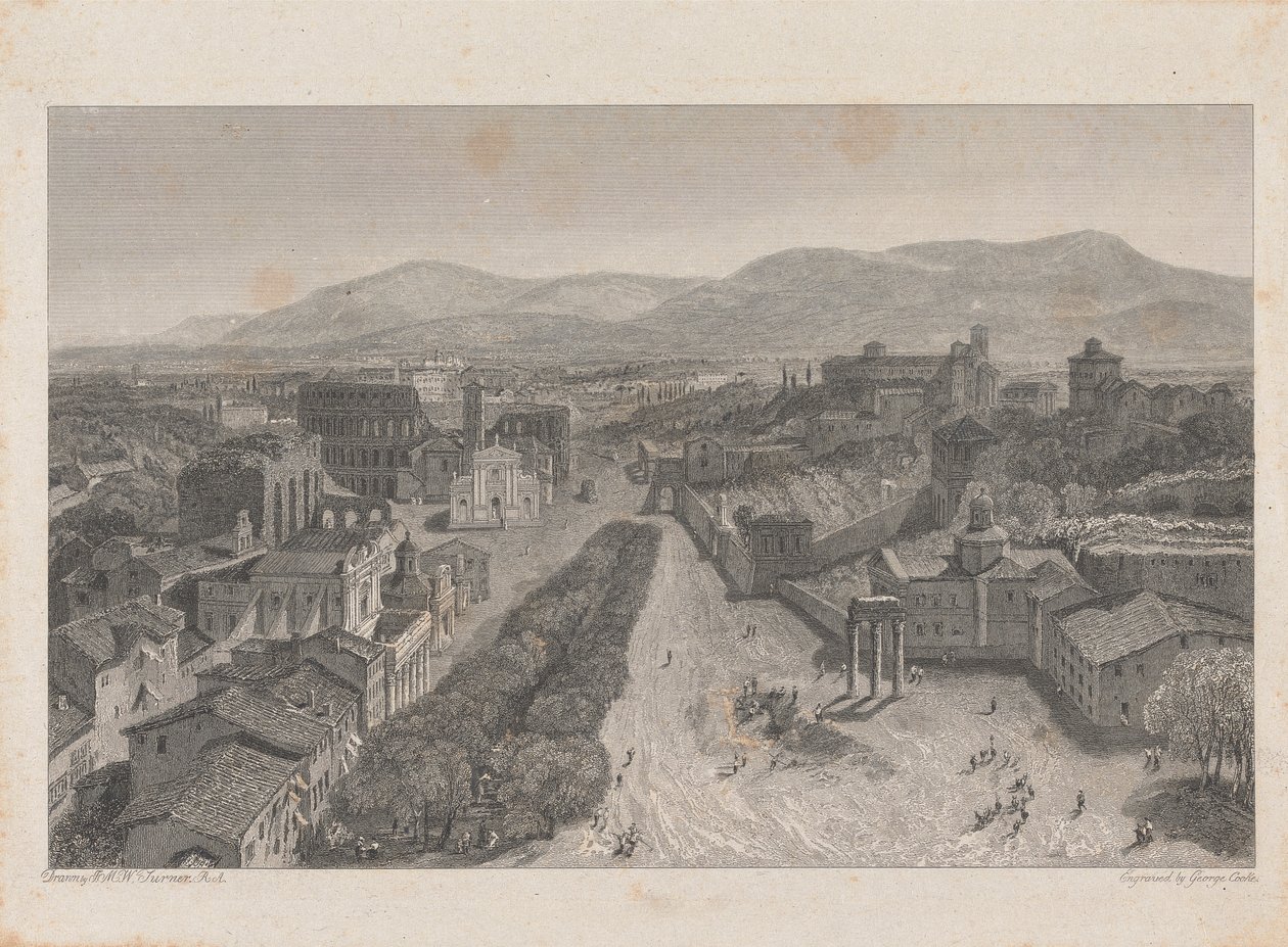 Das Forum Romanum vom Turm des Kapitols von George Cooke