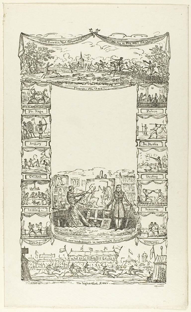 Anekdoten: Rand für eine Titelseite von George Cruikshank