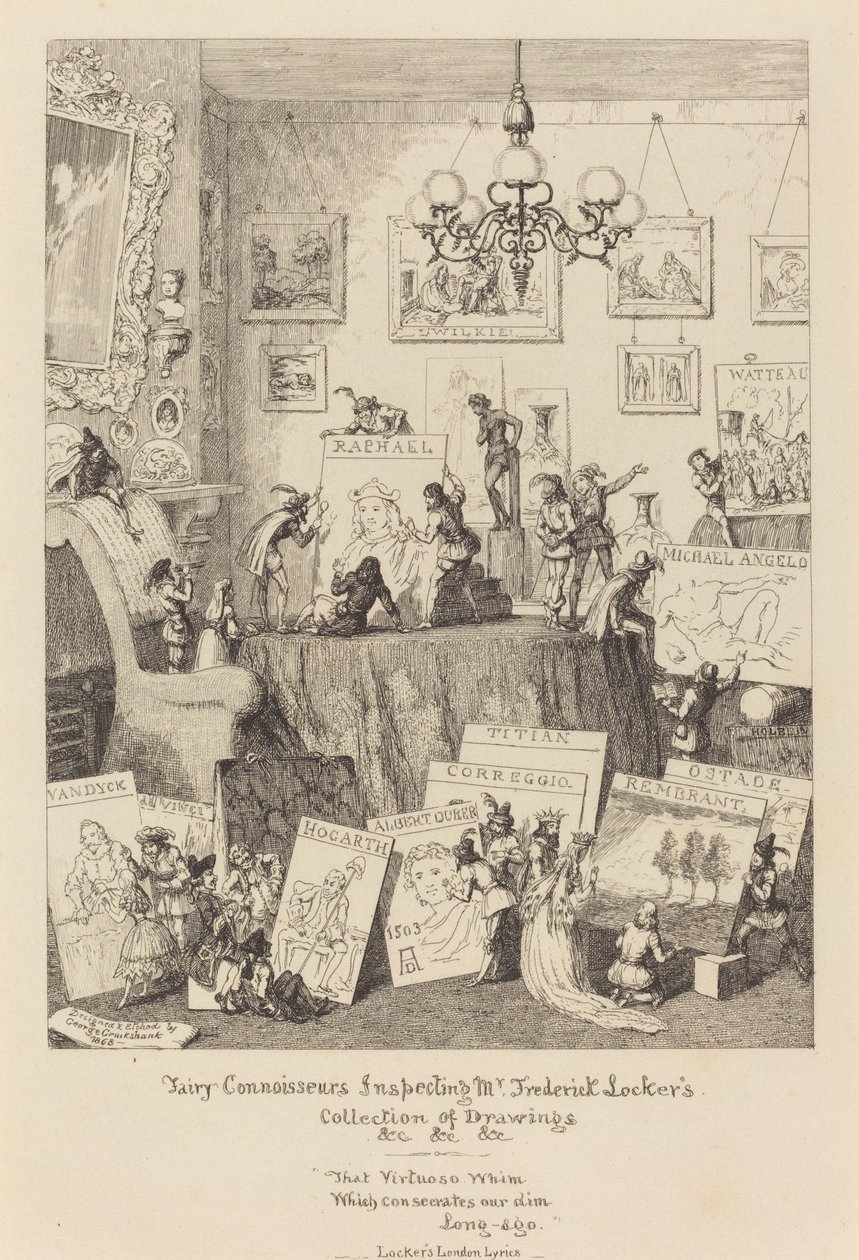 Feenkenner inspizieren Mr. Frederick Lockers Sammlung von Zeichnungen von George Cruikshank