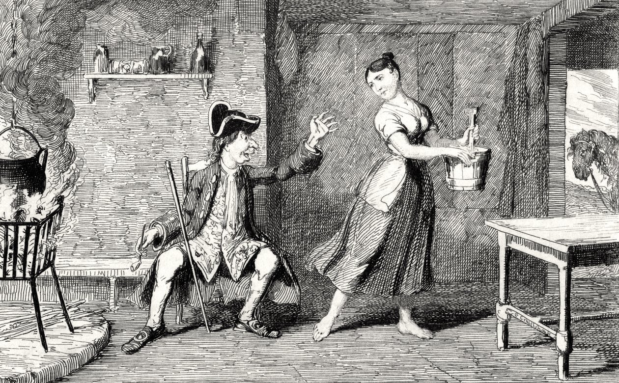 Jeannie Deans in der Hütte ihres Vaters, Illustration aus 