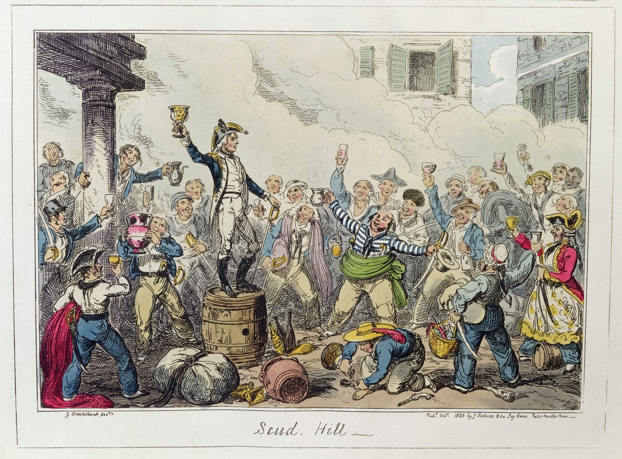 Scud Hill, veröffentlicht von James Robins und Co., Oktober 1825 von George Cruikshank
