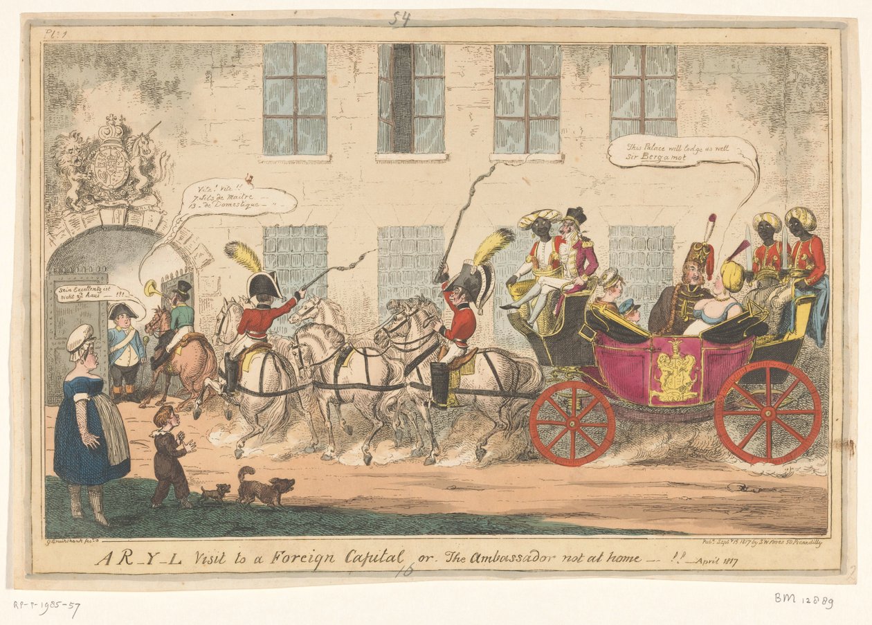Karikatur auf Prinzessin Caroline, 1817 von George Cruikshank