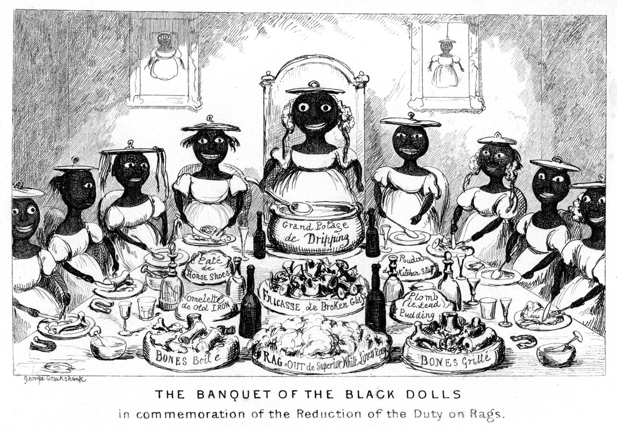 Das Bankett der schwarzen Puppen von George Cruikshank