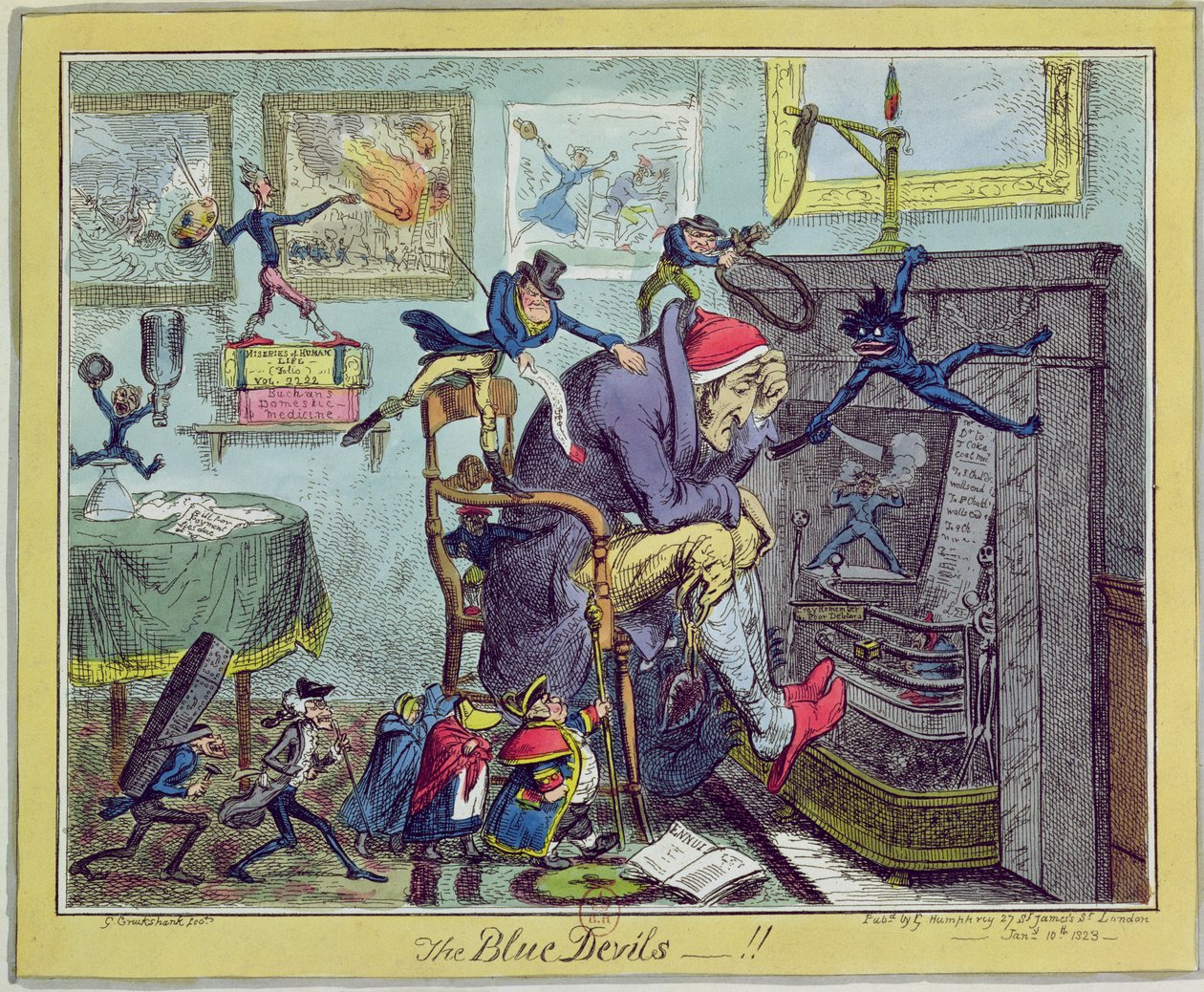 Die blauen Teufel!, veröffentlicht von Hannah Humphrey, 10. Januar 1823 von George Cruikshank