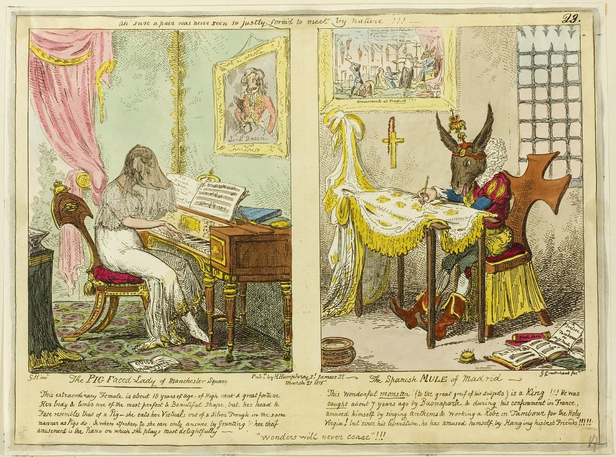 Die Schweinegesichtige Dame von Manchester Square und das spanische Maultier von Madrid von George Cruikshank