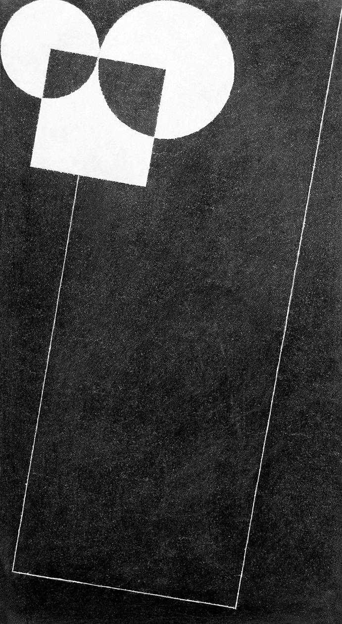 Schiefer, mit Quadrat und zwei Kreisen von George Dannatt