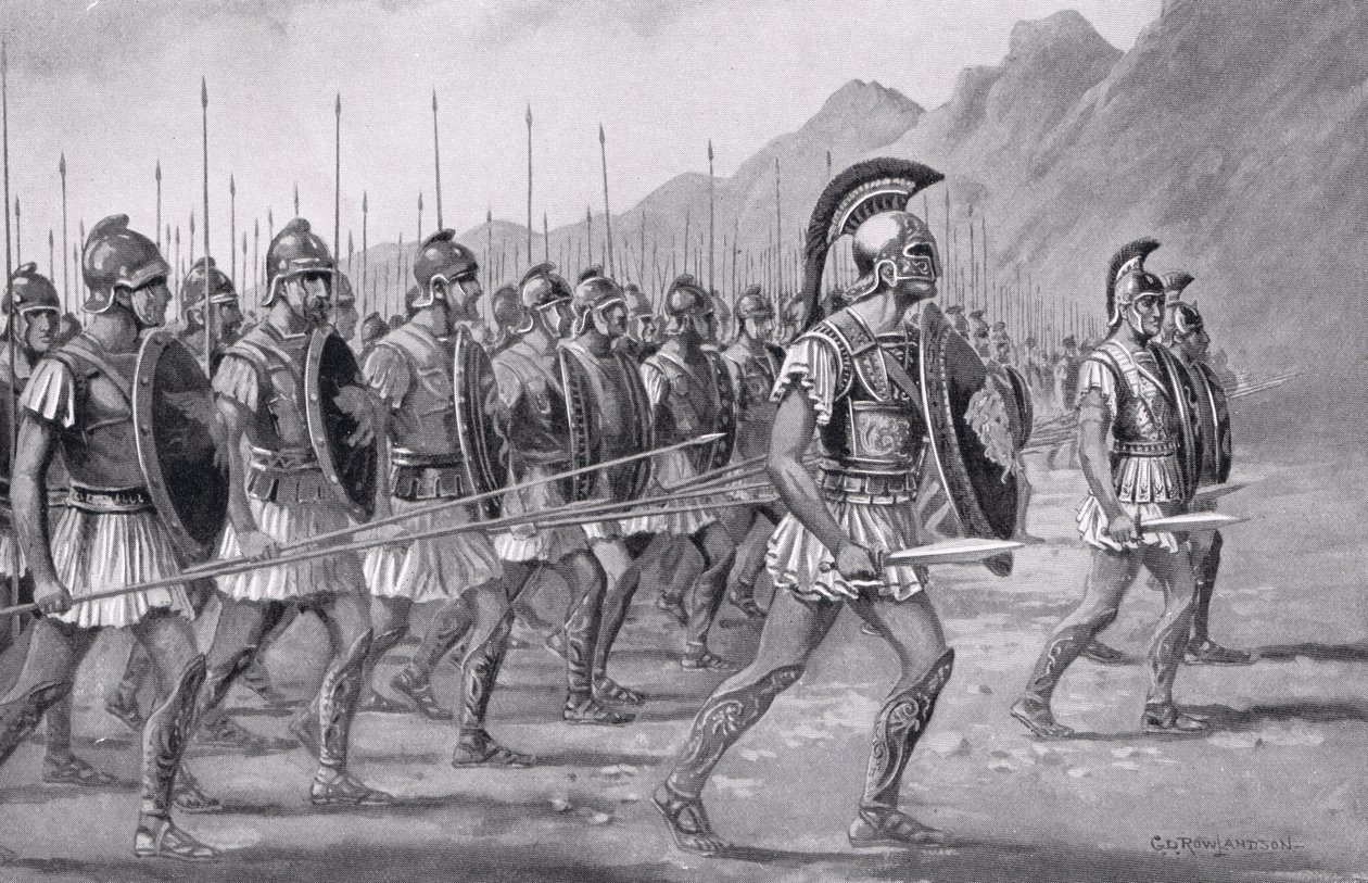 Eine makedonische Phalanx, Illustration aus 