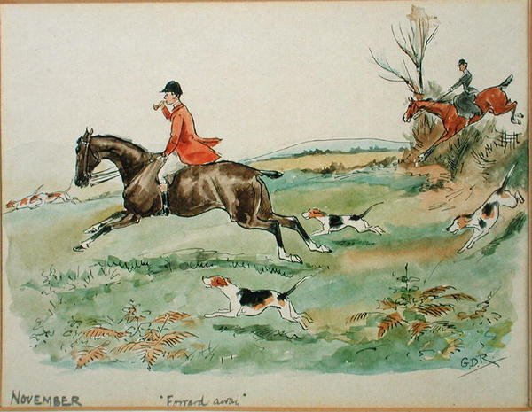 Der Monat November: Jagd von George Derville Rowlandson