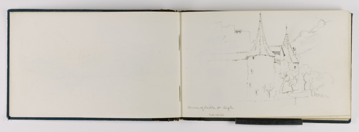(Skizzenbuch) Ecke des Schlosses in Aigle von George Elbert Burr