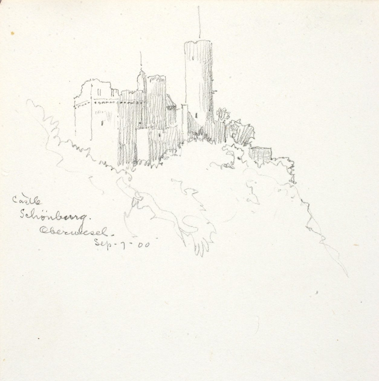 Schloss Schönburg, Oberwesel von George Elbert Burr