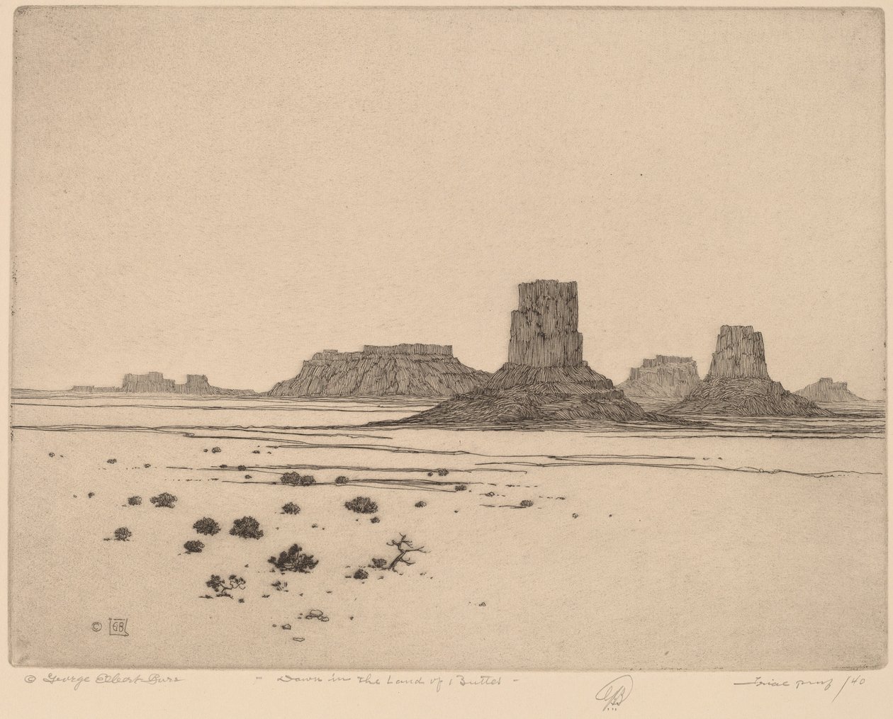 Morgendämmerung im Land der Buttes von George Elbert Burr