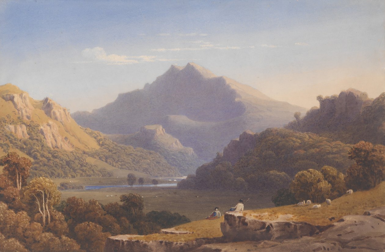 Snowdon vom Llyn Nantlle, Nordwales, 1832 von George Fennel Robson