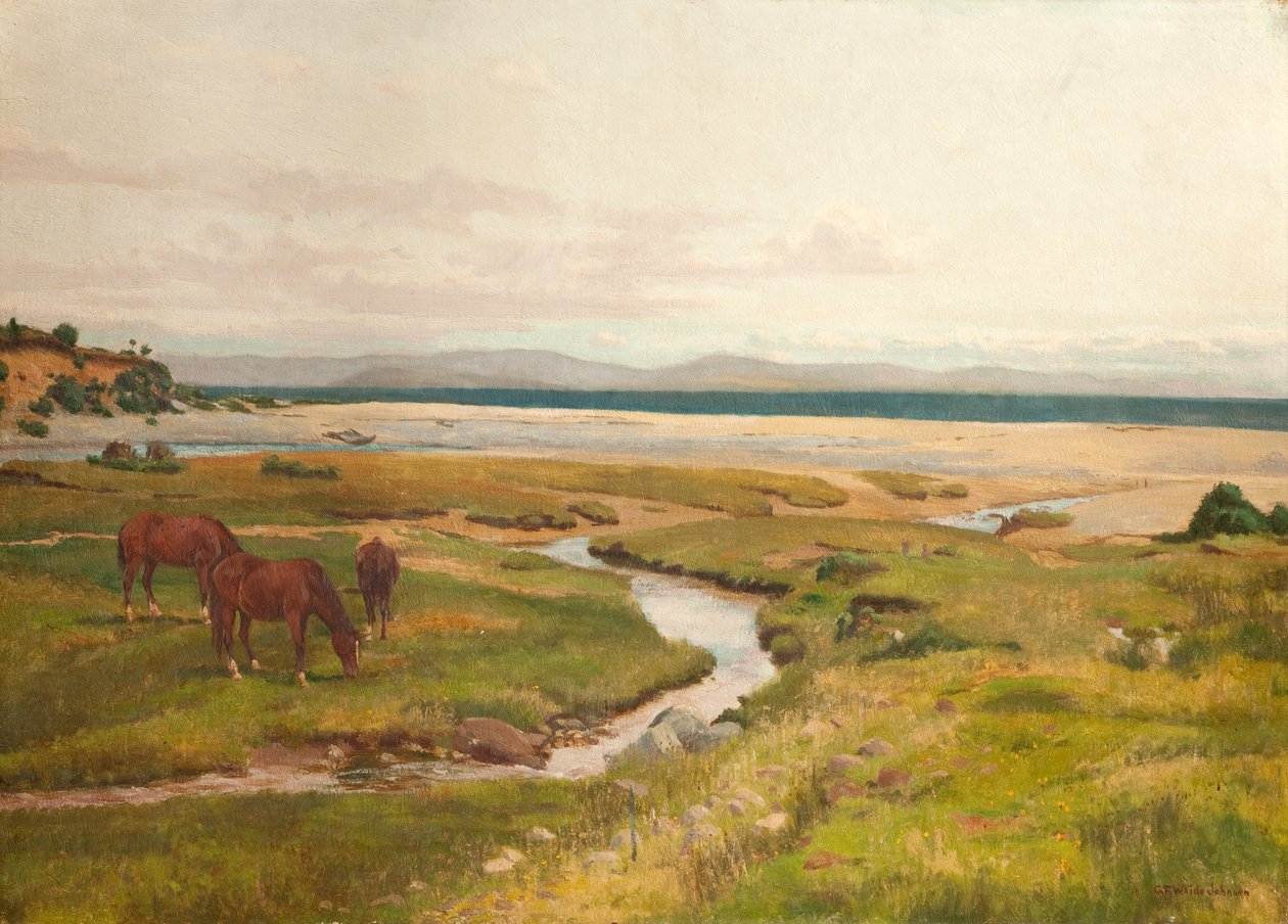 Küstenszene mit Pferden von George Frederick Waldo Johnson