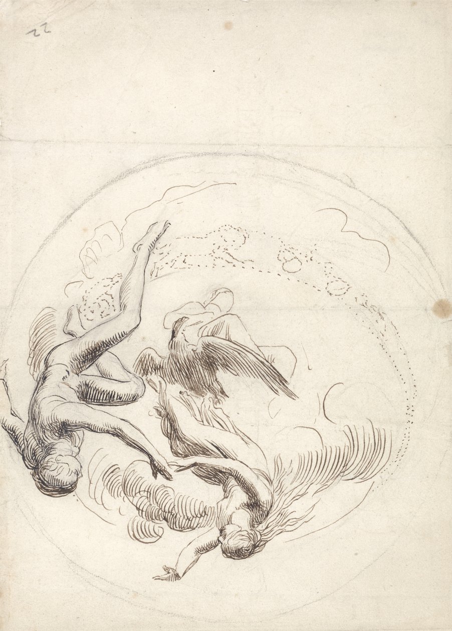 Studie für eine runde Deckendekoration von George Frederick Watts