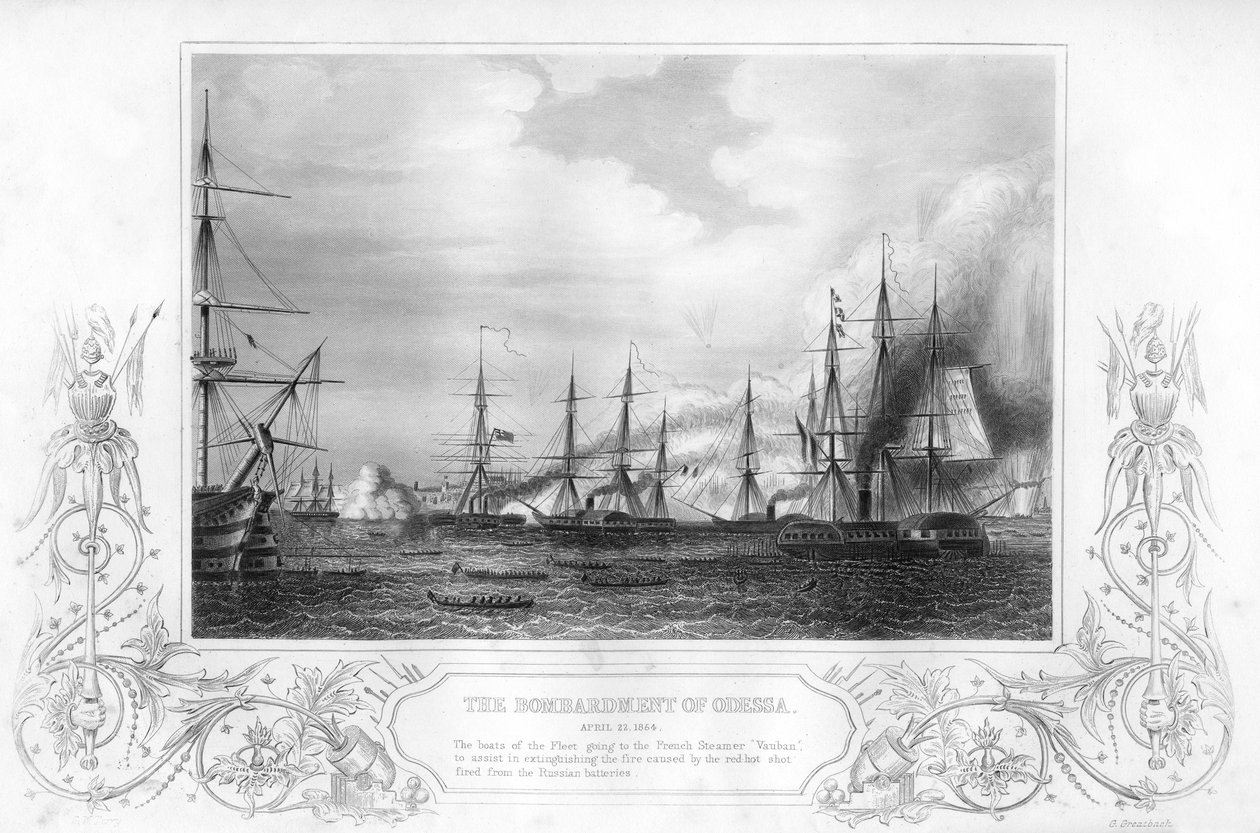 Die Bombardierung von Odessa, Ukraine, während des Krimkrieges, 1854 1857 von George Greatbatch