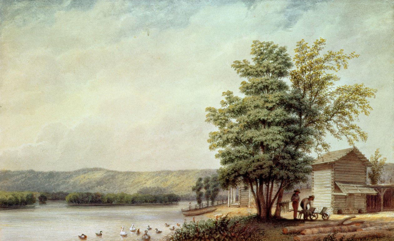 Cirro Cumulus - Häuser auf einer Tabakplantage, Virginia, ca. 1830-40 von George Harvey