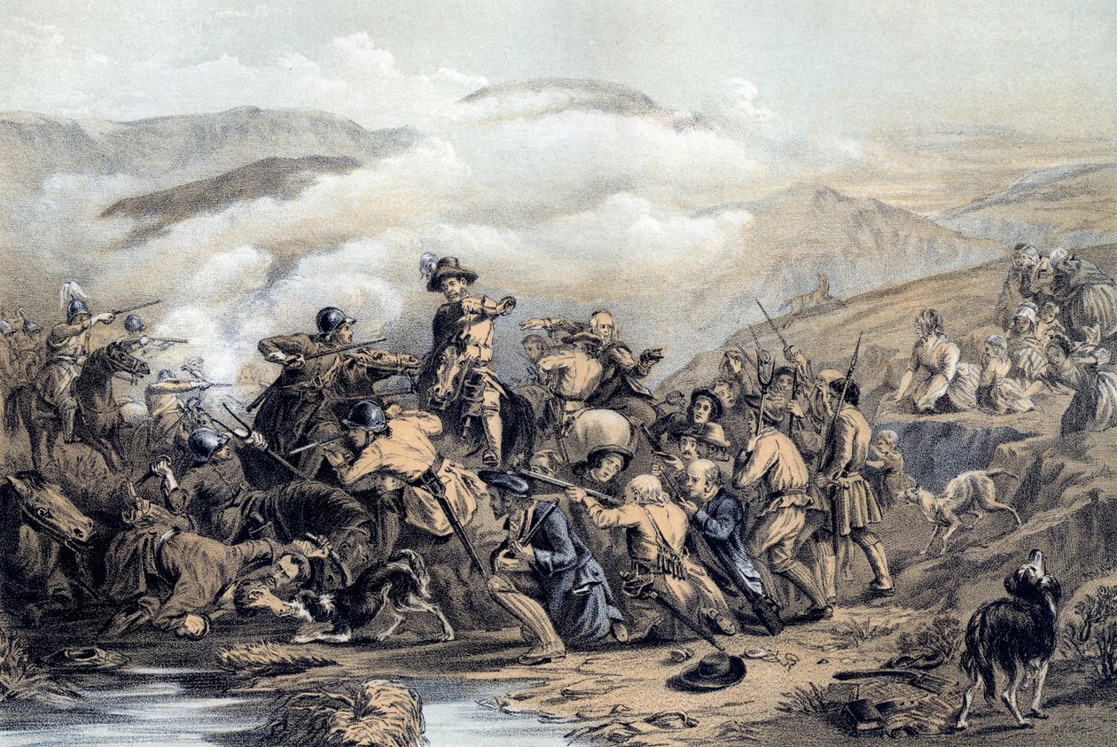 Die Schlacht von Drumclog, 1679, 19. Jahrhundert von George Harvey