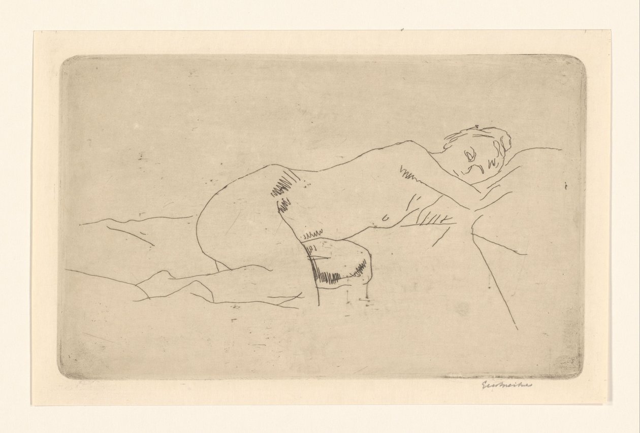 Liegender weiblicher Akt von George Hendrik Breitner (signed by artist)