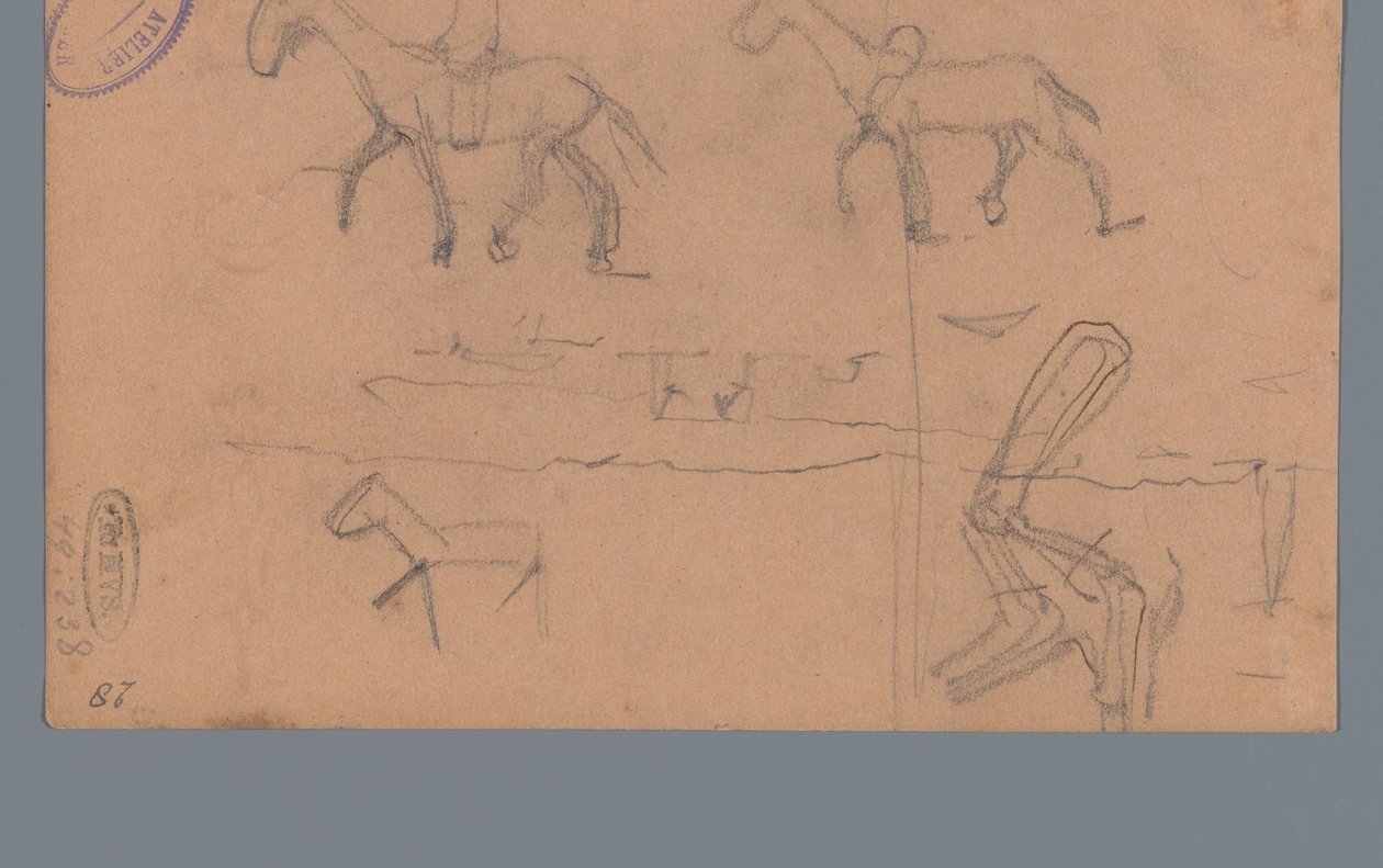 Pferde und eine Landschaft mit Bebauung von George Hendrik Breitner