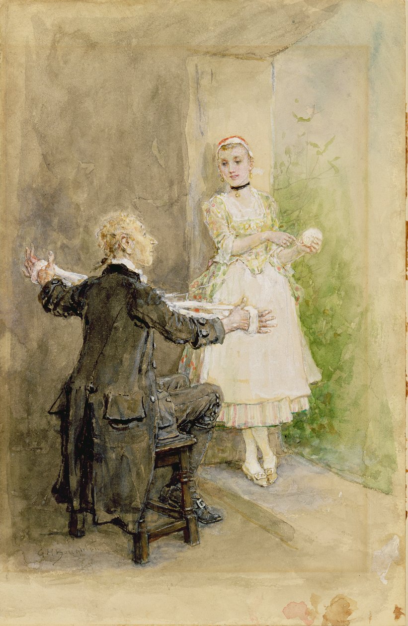 Ichabod Crane und Katrin Van Tassel, ca. 1893 von George Henry Boughton
