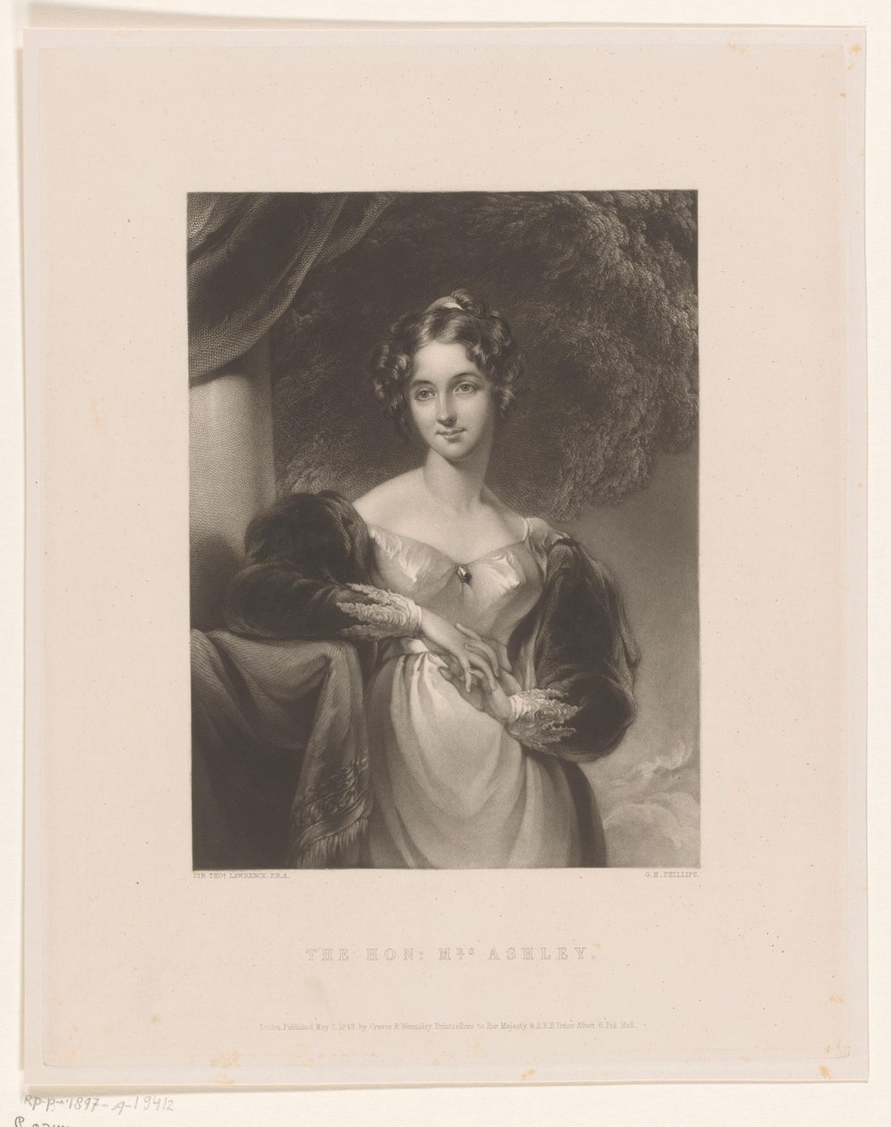 Porträt von Maria Anne Ashley von George Henry Phillips