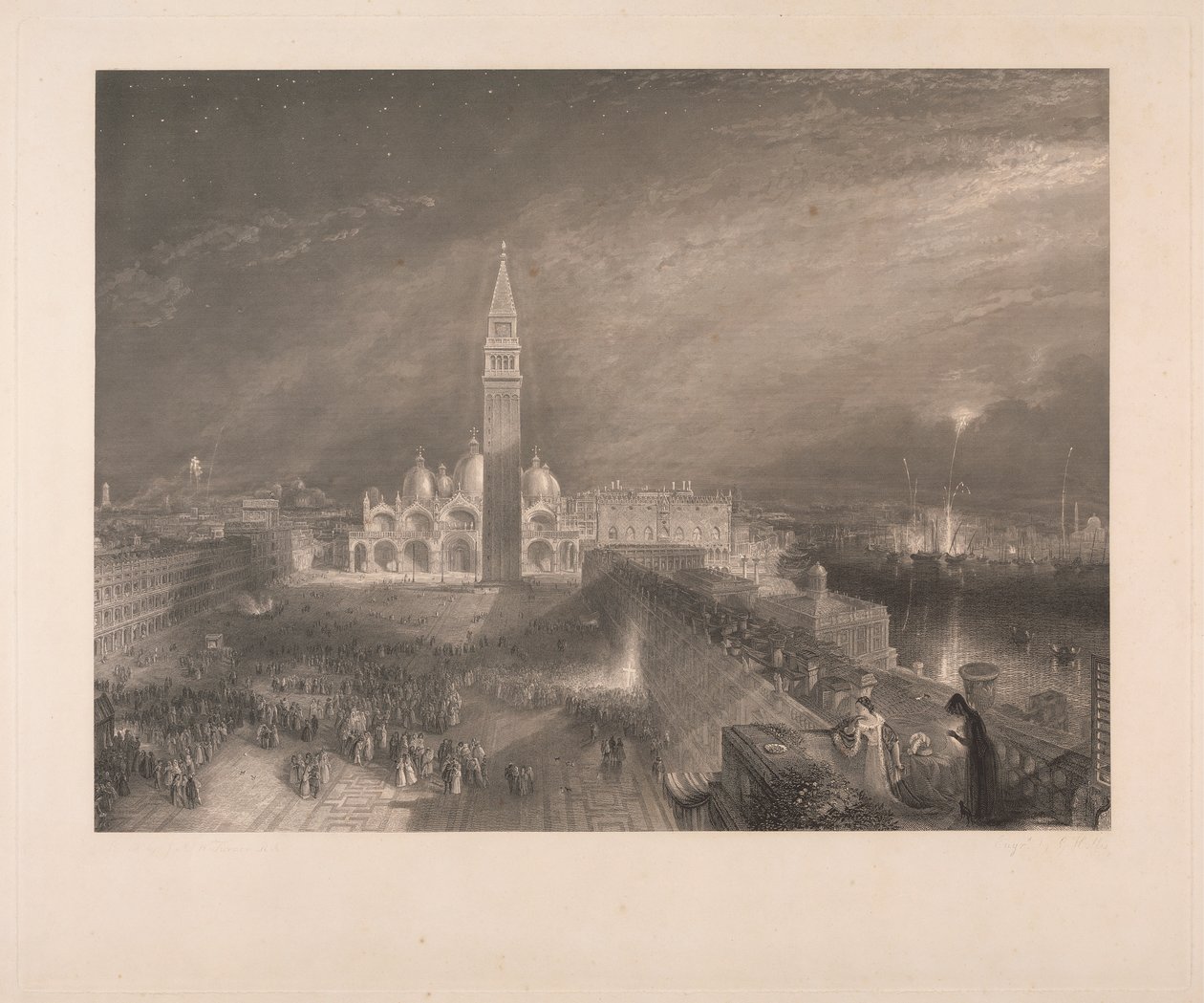 St. Markus Platz, Venedig - Julia und ihre Amme von George Hollis