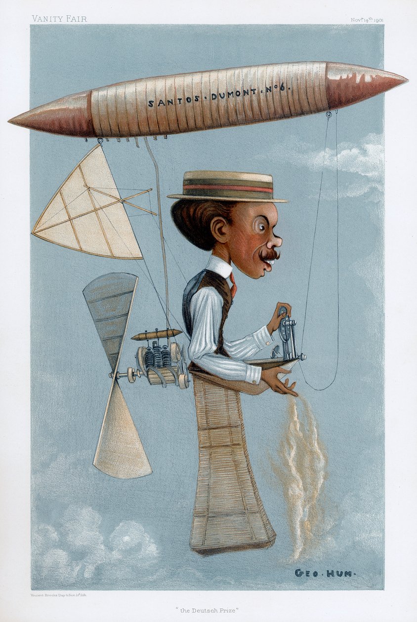 Alberto Santos-Dumont, brasilianischer Luftfahrtpionier, 1901 von George Hum