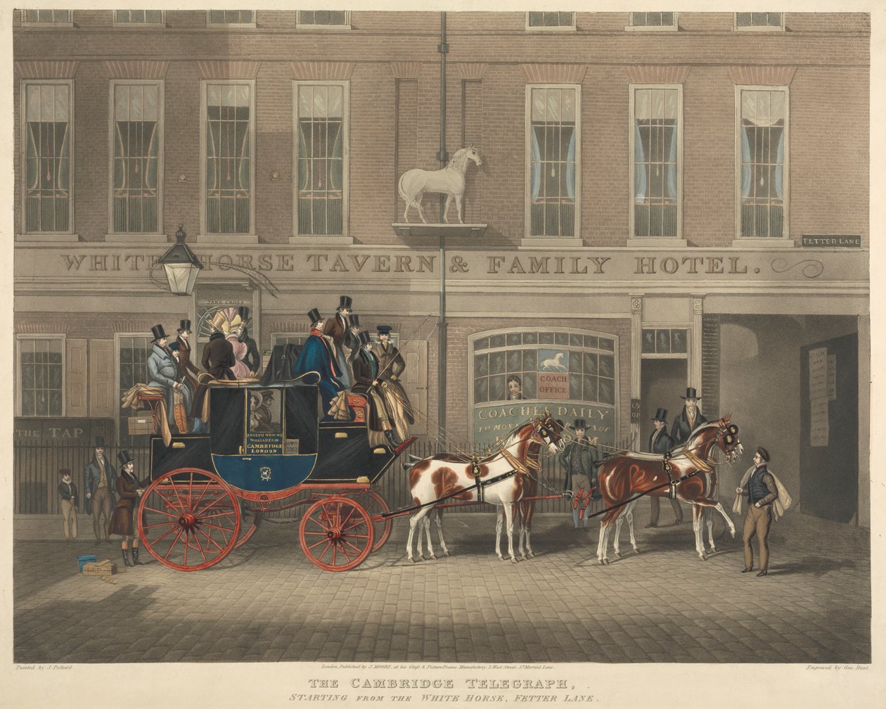 Kutschenfahrt: Der Cambridge Telegraph, Abfahrt vom Weißen Pferd von George Hunt