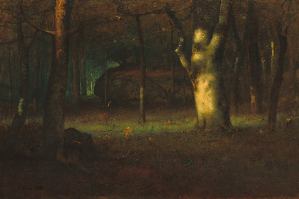Sonnenuntergang im Wald, 1891 von George Inness