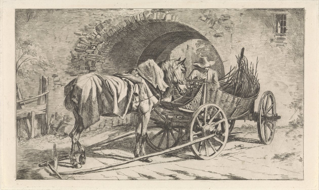 Kohlenwagen bei einem Tor (Serientitel: Kohlenwagen) von George Jooss