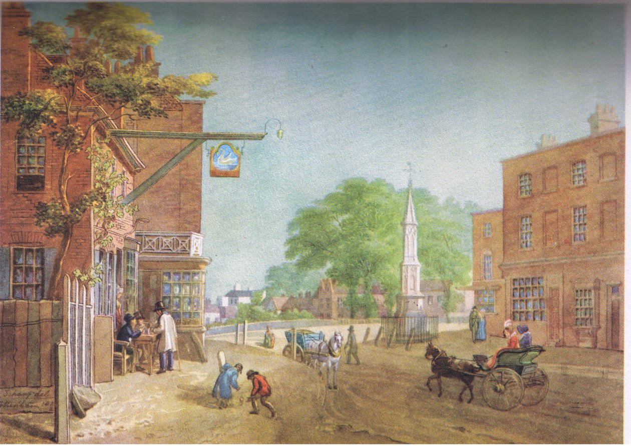 Tottenham Village im Jahr 1822 von George Junior Scharf