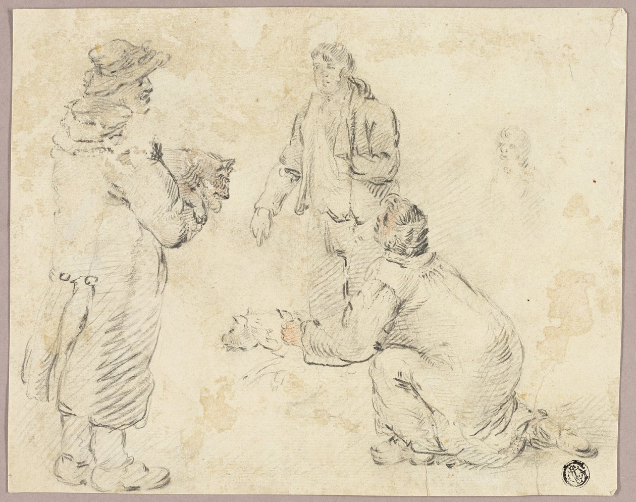 Drei Männer mit Hunden von George Morland