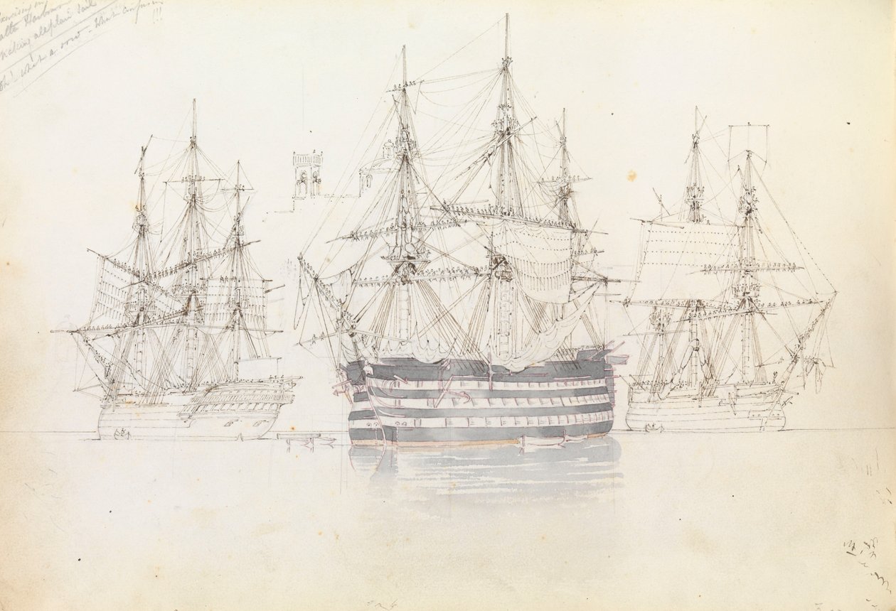 Segelübung im Hafen von Malta von George Pechell Mends