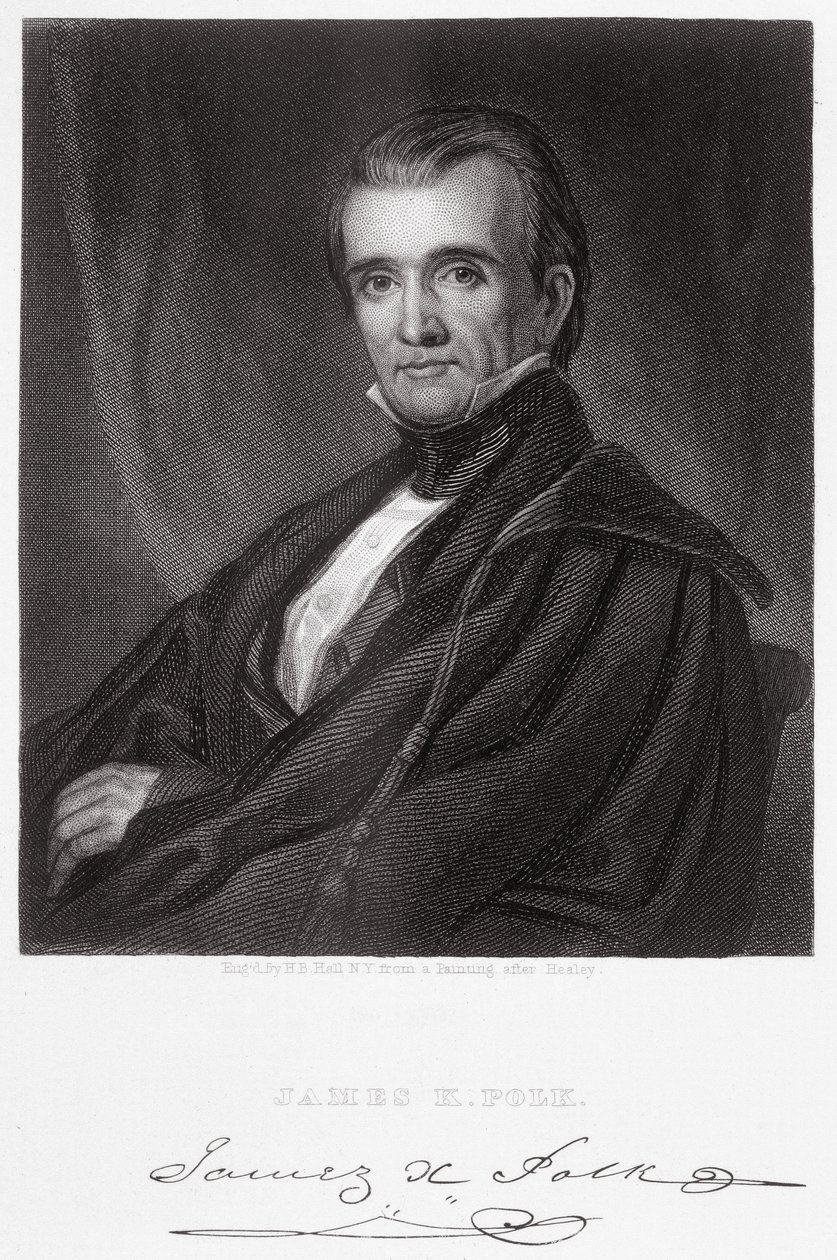 James Knox Polk, graviert von Henry Bryan Hall von George Peter Alexander Healy
