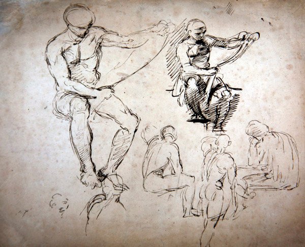 Nackte Männer - Studien für die Alten von George Richmond