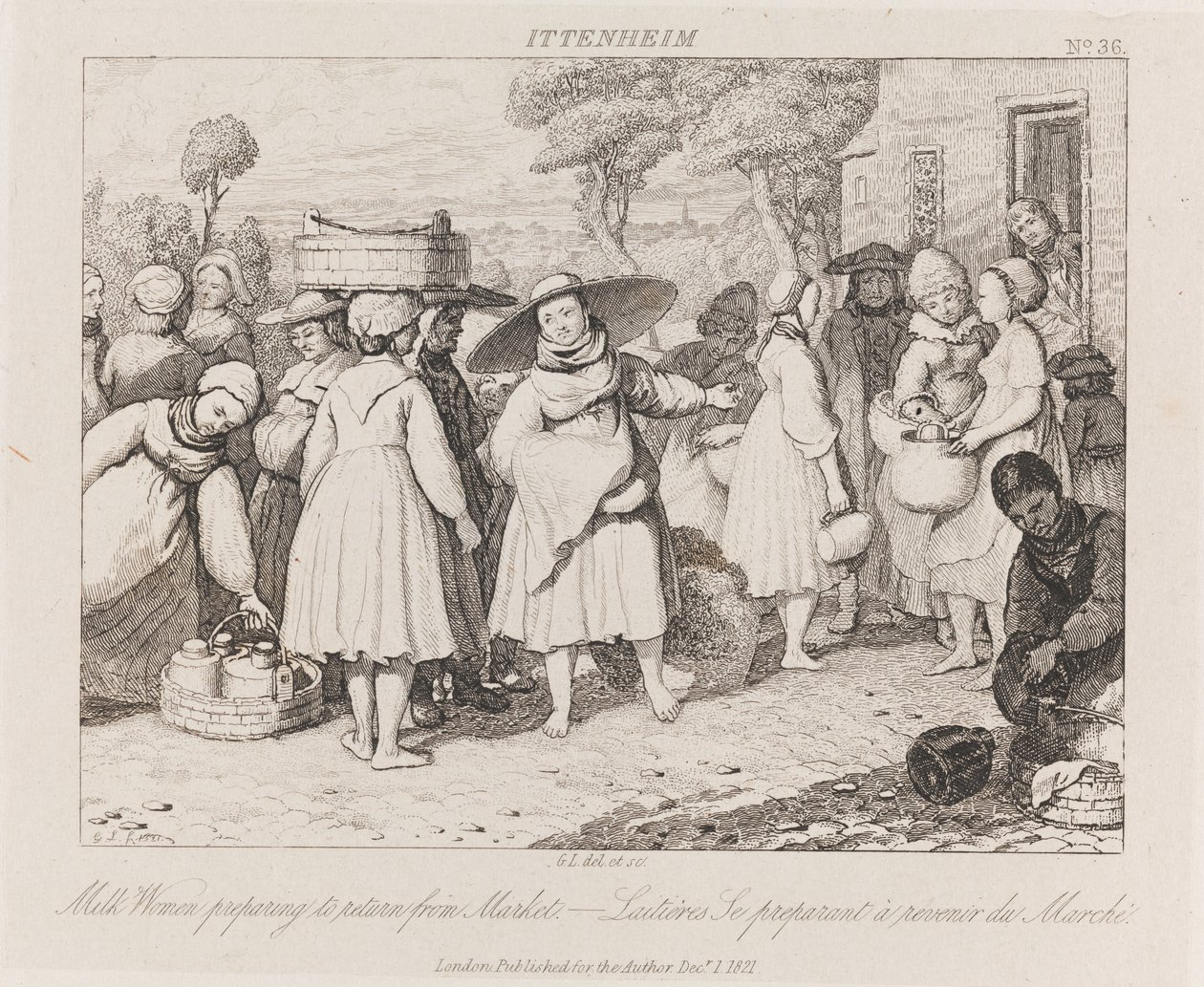 Milchfrauen, Ittenheim, um 1821 von George Robert Lewis