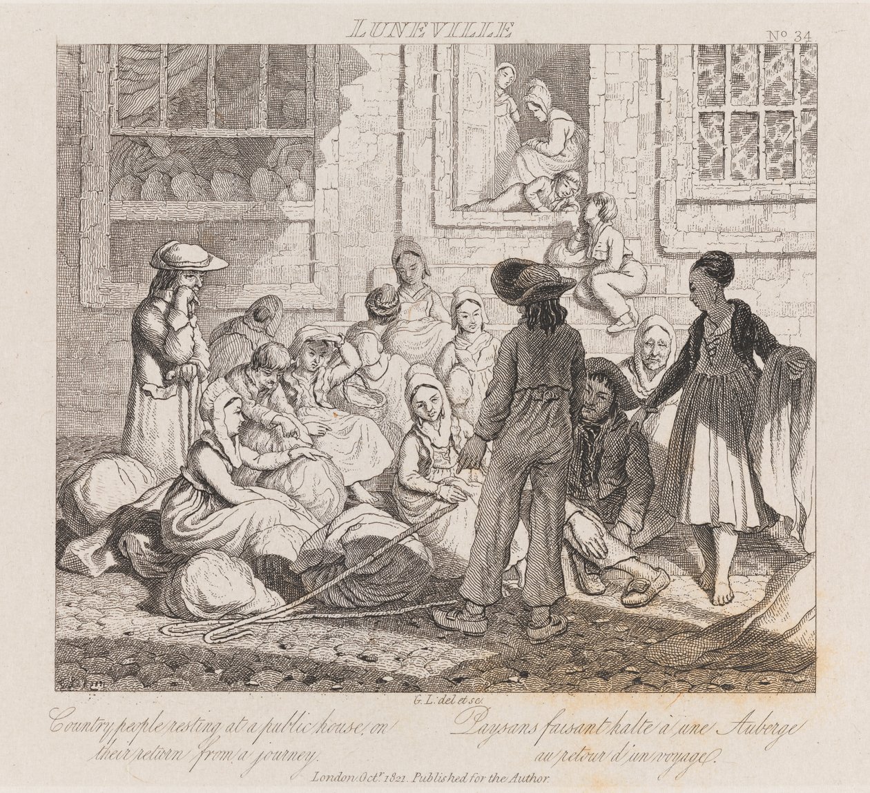 Rastende Bauern, Luneville, ca. 1821 von George Robert Lewis