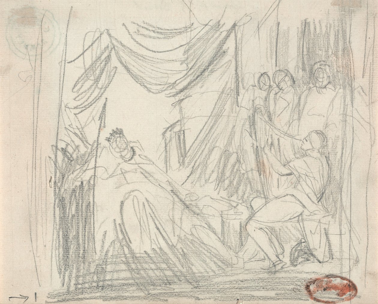 David spielt die Harfe für König Saul von George Romney