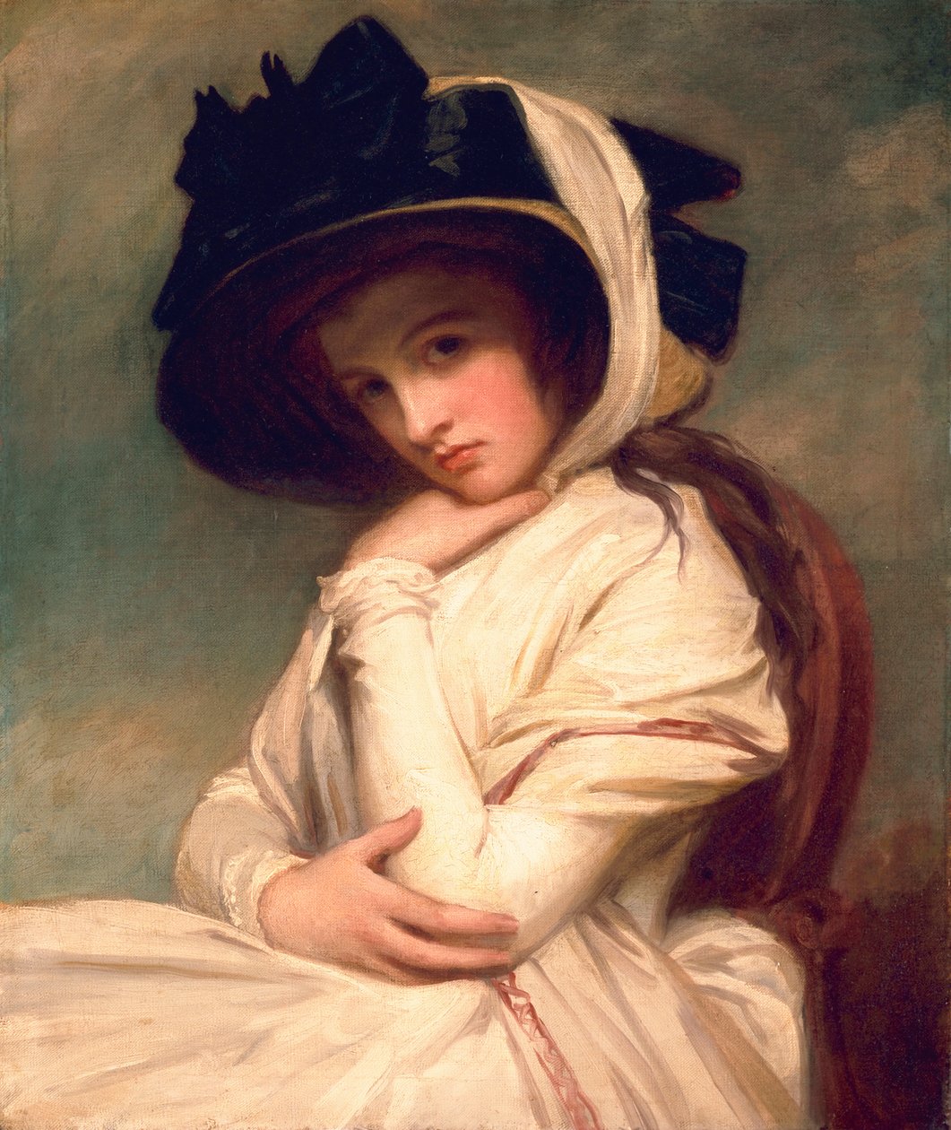 Emma Hart, später Lady Hamilton, mit Strohhut, ca. 1782-94 von George Romney