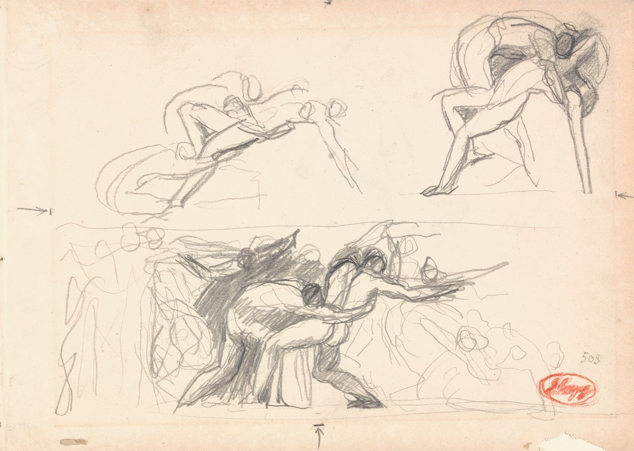 Figurenkompositionsstudie; Hölle von George Romney