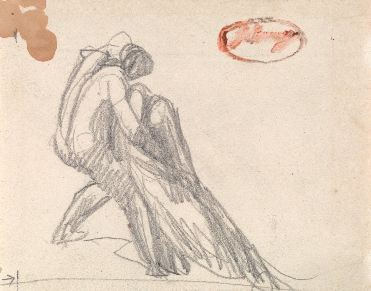 Figur, die eine ohnmächtige Figur stützt von George Romney
