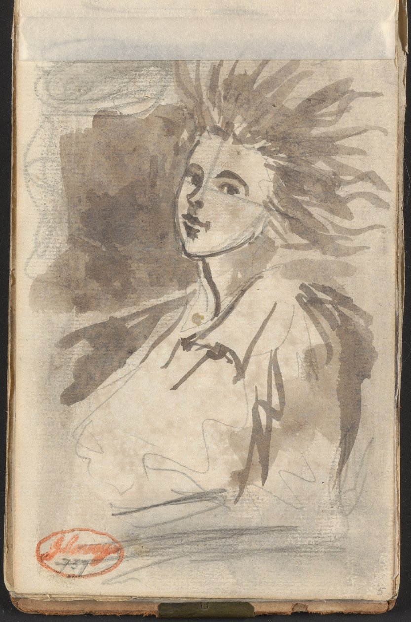 Dame mit wehenden Haaren von George Romney