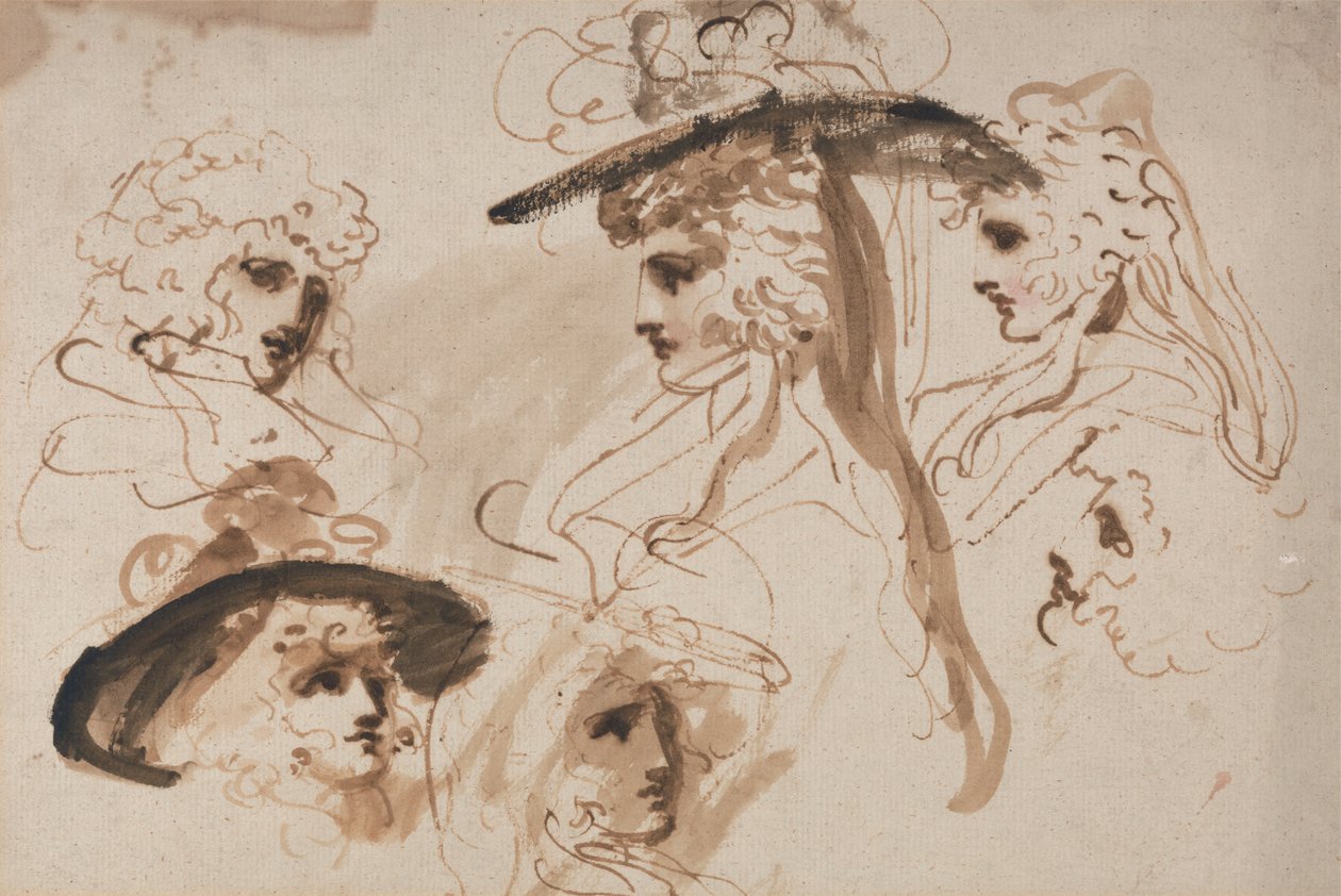 Studien für den Kopf einer Dame (Studien eines Frauenkopfes) von George Romney