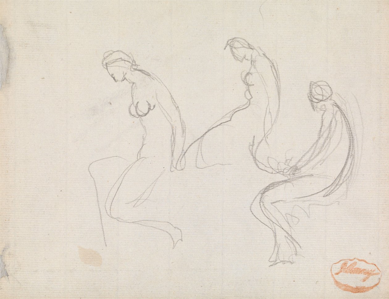 Drei Studien einer sitzenden Frau von George Romney