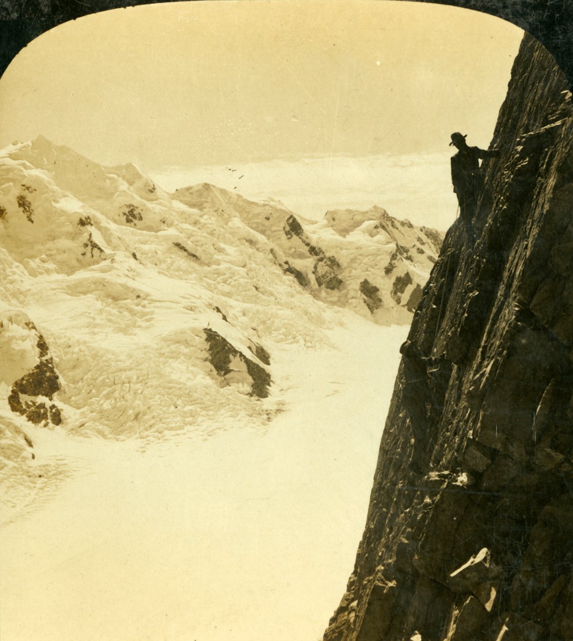 Ein gefährlicher Aufstieg, Mount Malte Brun, Neuseeland, um 1909 von George Rose